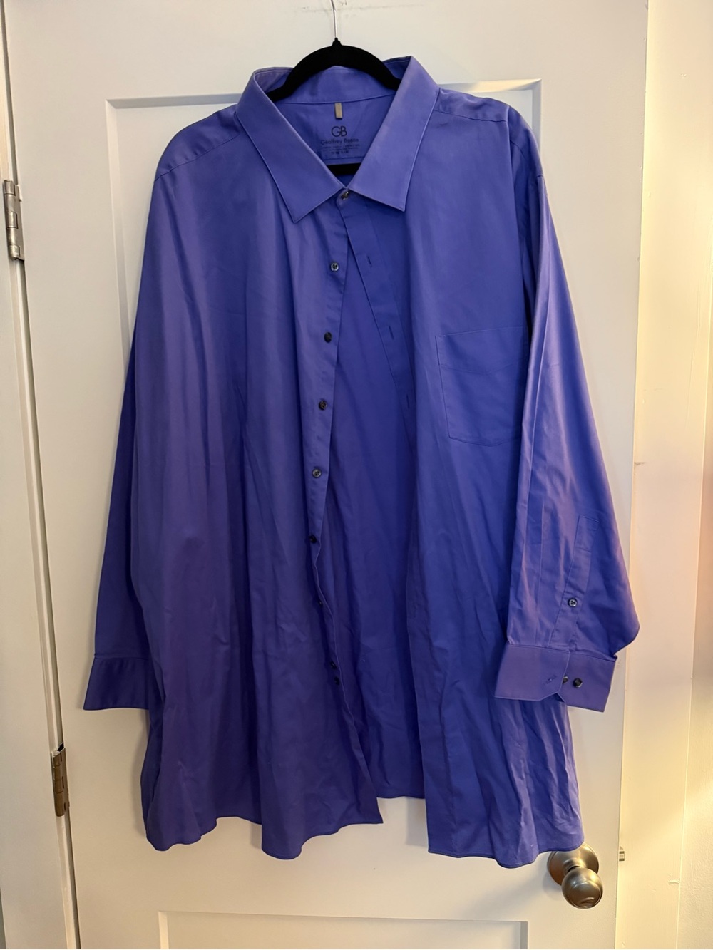 Geoffrey Beene Men’s Dress Shirt Size 22 34/35 Blue Long Sleeve
